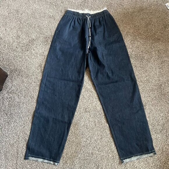 Camiel Fortgens Sweatpants Denim Cotton Blue Size Large Designer Large - Picture 3 of 9